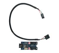 mophrati Placa Base de computadora USB 9pin Header Velocidad rápida 1 a 2 Convertidor Divisor Cable de extensión Accesorios para PC de Escritorio