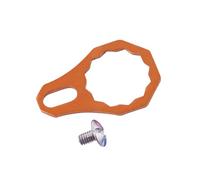 mophrati Placa de Bloqueo para manija de Carrete de baitcasting, Piezas de Repuesto duraderas de aleación de Aluminio para Aventuras de Pesca, manija Izquierda y Derecha del, Naranja, 21.5 x 14.1 mm