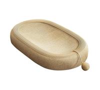 mophrati Rascador de sisal para Gatos con Pelota juguetona Que fomenta un rascado Saludable y Proporciona un Lugar Relajante. Rascador para Gatos con Forma de, Marrón Claro, Pequeño