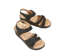 mophrati Sandalias suaves y ligeras para mujer, para actividades diarias, de PU, para mujer, suaves, fáciles de llevar, duraderas, negro, cuarenta y tres