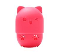 mophrati Soporte de Esponja en Forma de Gato Caja Almacenamiento Conveniente y práctica Silicona con Buena dureza y Durabilidad a la Moda, Rosa roja