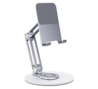 mophrati Soporte para teléfono móvil de Escritorio de 360 °, Soporte Plegable para Tableta, Giratorio Universal para teléfono Inteligente Escritorio, Base giratoria para Exteriores