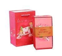 mophrati Sorprenda a sus seres queridos con estas cajas de regalo navideñas personalizables con dinero o pequeños obsequios dentro de compartimentos o Navidad, rosa, 16 cartas