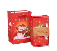 mophrati Sorprenda a sus seres queridos con estas cajas de regalo navideñas personalizables con dinero o pequeños obsequios dentro de compartimentos o Navidad, rojo, 16 cartas