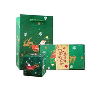 mophrati Sorprenda a sus seres queridos con estas cajas de regalo navideñas personalizables con dinero o pequeños obsequios dentro de compartimentos o Navidad, verde, 16 cartas