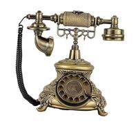 mophrati Teléfono de Disco de Estilo Antiguo Teléfono Vintage Artesanía Exquisita para la decoración del hogar, la Oficina y el Bar Presione el Tenedor de