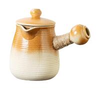 mophrati Teteras de porcelana con forma de flor, mango ergonómico envuelto con cuerda cáñamo que evita quemaduras, cómodas sostener, tetera cerámica resistente al calor.