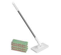 Mopia De Limpieza De Cocina - Mop De Limpieza De Toallas Faciales | Suministros De Limpiador De Hogares | 4 Paños De Reemplazo, 39.37x6.3x3.35 Pulgadas, Varilla De Acero Inoxidable PP +, Equipo De Ext