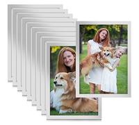 MOPLA 10 Pcs A5 Marco Magnético Autoadhesivo, 21 x 14,8 cm Información Marco Plateado, Pantalla Impermeable, Fundas para Letreros,Fotos, Documento,Paredes y Ventanas,Cierre Magnético