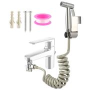 MOPLA Ducha Higienica para WC en Acero Inoxidable, con Modo Dual, Ajustable | Grifo Portatil para WC Kit con manguera de 1,5 m, dispensador de grifo para higiene del baño y limpieza de pañales