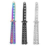 MOPOIN Cuchillo Entrenamiento de Mariposa, 3 PCS Sin Filo Balisong Trainer Navaja de Práctica
