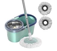 -MOPP- Bucket -Set -Set -Sel Cleaner De Limpieza Giratoria Kit, De Autocuración | Herramienta De Escrutinio Doméstico con Mango, Unidad De Cubo -Squeezer, Lavadora De Almohadillas, Cabeza