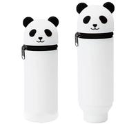 MOPQMKT Estuche Retráctil para Lápices 21cm Estuche Niño 2 en 1 de Silicona Suave Estuche de Lápices de Silicona con Patrón de Panda Lindo Papeleria Kawaii Aesthetic Estuche Portalápices para Niños