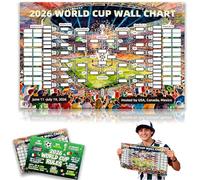 MOPQMKT Gráfico de pared de la Copa del Mundo de fútbol 2026, póster de 48 equipos, calendario de torneos de fútbol 2026 y póster de tabla de información del equipo, accesorios de la Copa del Mundo de