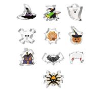 MOPZIJA 10PCS moldes de galletas de halloween,cortapastas halloween,Moldes de Galletas,Moldes Galletas Acero Inoxidable, Halloween Cortadores, Cookie Cutter, Cortadores de Galletas Halloween