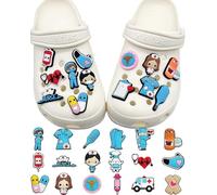 MOPZIJA 20 Piezas pines para crocs,crocs pins,Adornos para Zapatos Shoe Charms de PVC Encantos de Zapatos de Dibujos con Tema Médico para Mujeres, Niños y Hombres,adorno zapatos