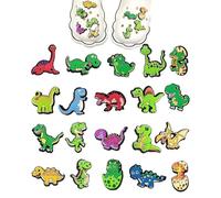 MOPZIJA 20PCS Adornos para zapato, Crocs Charms, Dinosaurio Pins, Jibbitz Crocs, Decoración de Zapatos para Sandalias de Zueco, Regalos Fiesta Cumpleaños