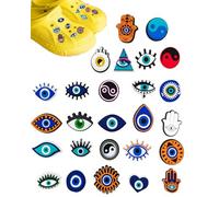 MOPZIJA 26PCS Shoe Charms,pins para crocs,jibbitz crocs, Accesorios De Decoración De Zapatos Adornos De Zapatos De Dibujos Animados, Pvc Encantos Cristal Clog Adornos Dijes Sandalias Navidad, aojo