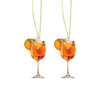 MOPZIJA 2Pcs aperol Widgets, aperol spritz art, accesorios divertidos para coche, juego de accesorios para el interior del coche, Colgante acrílico de copa de cóctel creativa