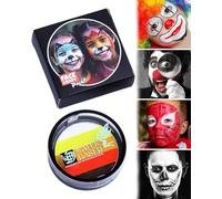 MOPZIJA 3 Colores Pintura Corporal y Facial, Pinturas Halloween Cara, Clown Maquillaje Halloween, Pintura Facial Aceitosa Adultos Niño, Kit Maquillaje Halloween Carnaval Festival Clown Vampiro Cosplay