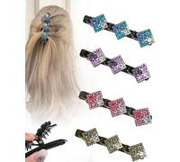 MOPZIJA 4PCS Pasadores Pelo Mujer Pasadores Para El Pelo Pasador Pelo Mujer Accesorios Vintage Pelo Mujer Pinzas Pelo Mujer Metálicos Diseño Floral Vintage Hebillas Mujeres Niñas para Mujeres