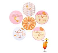 MOPZIJA 6pcs posavasos fieltro redondos para abanicos Aperol, posavasos fieltro para vasos, antideslizantes, resistentes al calor, para tazas, posavasos hechos fieltro con divertidos dichos Aperol