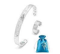 MOPZIJA Pulseras magnéticas de cobre,Anillos magnéticos de cobre Puro Anillos para Mujeres y Hombres Anillo de Dedo con Imanes Anillos Magnéticos de Cobre Sólido Anillos de Imán,2pcs(D)