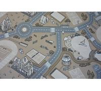 Moqueta antideslizante infantil STREET beige 150x600 cm