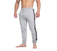 MOR Pantalones de chándal para hombre, pantalones deportivos y pantalones de entrenamiento para hombre, cómodos pantalones de ocio con bolsillos, elásticos y transpirables, gris, M