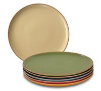 Mora Ceramic Artisan - Juego de 6 platos llanos mate de 10 pulgadas, aptos para microondas, horno y lavavajillas, resistentes a los arañazos, vajilla rústica moderna, platos de porcelana de cocina