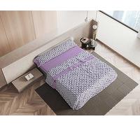 Mora - Juego de sábanas algodón Combinado + Fundas de Almohada - 3/4 Piezas - 144 Hilos - diseño Estampado Entretiempo - Modelo M84