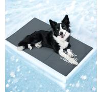 Mora Pets Manta refrescante Perro Cama refrescante para Perro y Gato No tóxico.Alfombra colchoneta Fria de Verano Fresca Cama refrigerante para Mascotas pequeños medianos Grande Gris L 90 x 50 cm