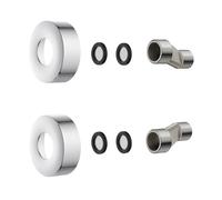 MORADO Adaptadores de conectores de manivela de 3/4 a 1/2 pulgadas con placas decorativas para mezclador de ducha montado en la pared, ajuste de grifo de ducha de 3/4 a 1/2 pulgadas, cromado, metal