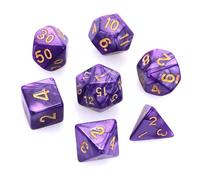 Morado Dados Set,7 PCS Dados Set Dados Poliédrico Dado Poliédrico y de rol Dados Poliédricos de Nebulosa Morado Dados Magic para Mazmorras y Dragones MTG Juegos de Mesa RPG DND