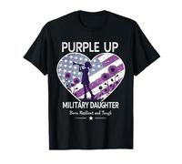 Morado divertido para niños héroes con orgullo de corazón americano Camiseta