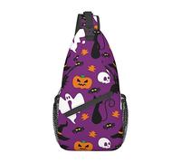 Morado Halloween Horror Summer and Beach Sling Bag, Mochila De Hombro Paquete De Pecho Causal Crossbody Daypack para Mujeres Hombres Senderismo Viajes
