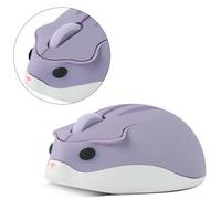 (Morado) Lindo ratón inalámbrico con diseño de hámster, ratón creativo, ergonómico, USB óptico, 1200