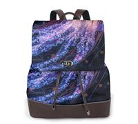 Morado Medusa, mochila de viaje para mujer, mochila casual, mochila de cuero estampada para mujer para el trabajo