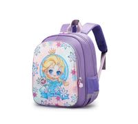 (Morado) Mochila de gran capacidad de Elsa Frozen para estudiantes, transpirable, informal y de moda.