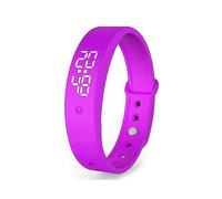 (Morado) Reloj recordatorio con alarma de vibración, con hasta 6 alarmas personales o recordatorios