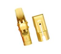 Morain Boquilla para saxofón soprano, boquilla para saxofón 5C/6C/7C/8C/9C con tapas, almohadillas para instrumentos musicales, accesorio de metal