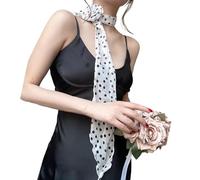 Morain Bufanda de seda suave con puntos, ideal para mujeres elegantes, decoración de cabello y accesorios decorativos, cinturón de seda, e, Talla única