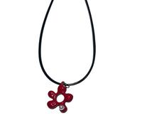 Morain Collar con colgante de flor de acrílico azul claro, collar minimalista de perlas para el día de San Valentín
