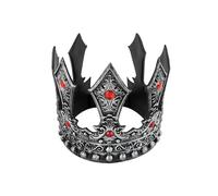 Morain Elegante diadema vintage con coronas de rey para juegos de rol y actuaciones en escenario, aro ajustable para el pelo para Halloween corona real