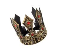 Morain Elegante diadema vintage con coronas de rey para juegos de rol y actuaciones en escenario, aro ajustable para el pelo para Halloween corona real