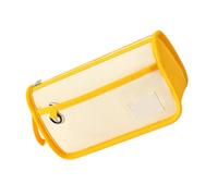 Morain Estuche de lona de gran capacidad para lápices, bolsa estética, organizador de escritorio para estudiantes, bolsa de lona de gran capacidad, Amarillo