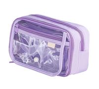 Morain Estuche transparente simple para lápices, estuche de gran capacidad para bolígrafos, organizador para la escuela, transparente de gran capacidad, Purple