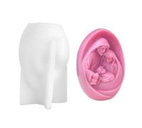 Morain Molde de silicona para velas de belén, diseño de nacimiento de Jesus, hecho a mano, para jabón, chocolate, caramelo, pastel