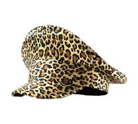 Morain Sombrero de capitán con estampado de leopardo a la moda, sombrero de carnaval, gorro para niñas calientes con circunferencia de cabeza ajustable, marinero para mujer
