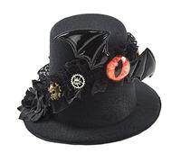 Morain Steampunk - Sombrero de bolos Steampunk, sombrero steampunk, viajero del tiempo, fiesta de Halloween, accesorios superiores para viajeros del tiempo